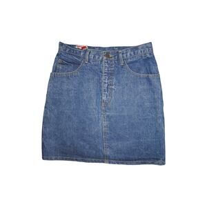 Vintage Bongo Contempo Casuals Denim Skirt USA Made High Rise Size 11 Y2K